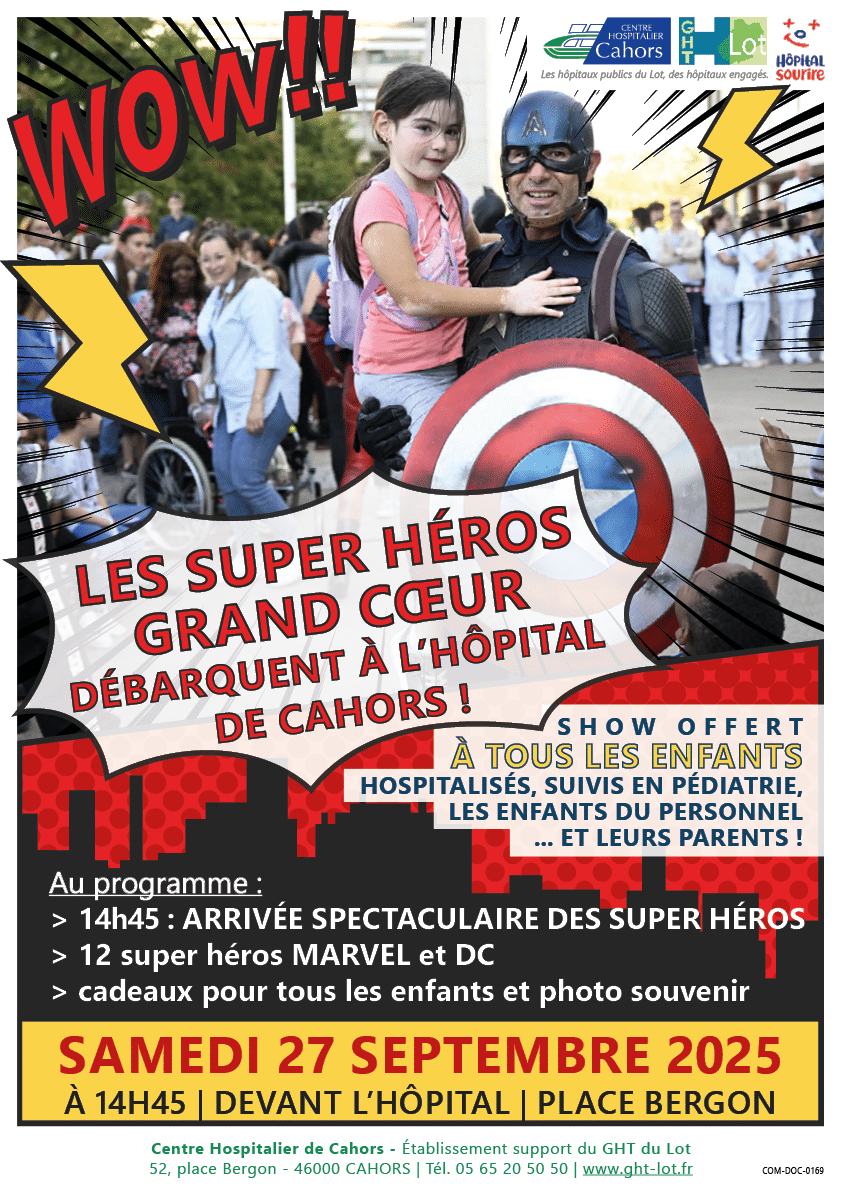 Les SUPER HEROS GRAND COEUR débarquent à l’hôpital de Cahors !