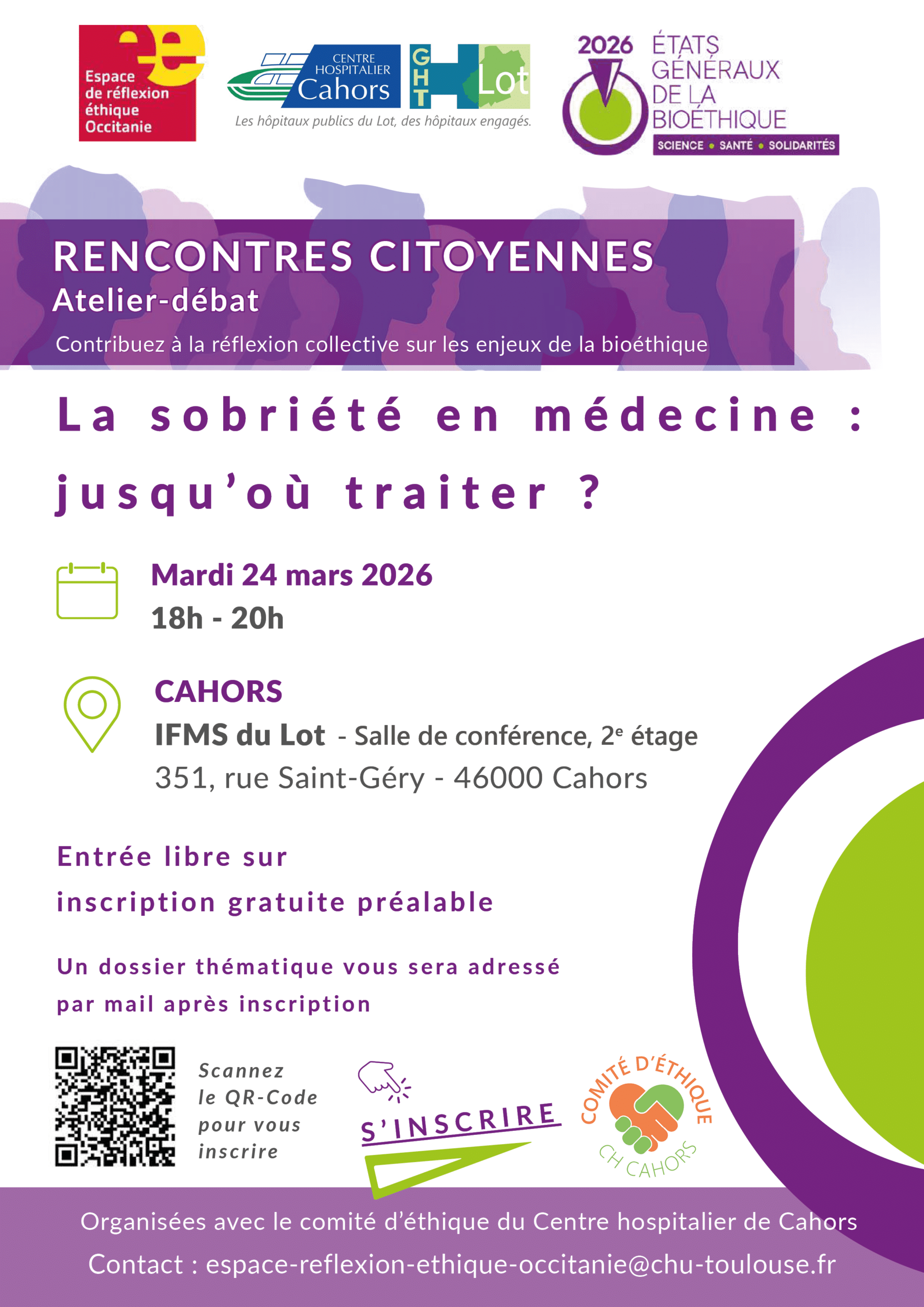 Atelier-débat à Cahors « La sobriété en médecine : jusqu’où traiter ? »